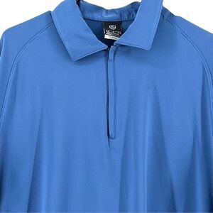 Nike Mens Dri-Fit Blue Polo Shirt Quarter Zip size Medium Quality Soft Thick